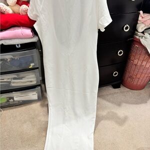 SHEIN Asymmetrical White Dress